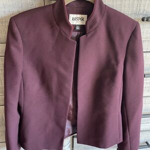 Kasper Women's Burgundy Open-Front Petite Blazer
